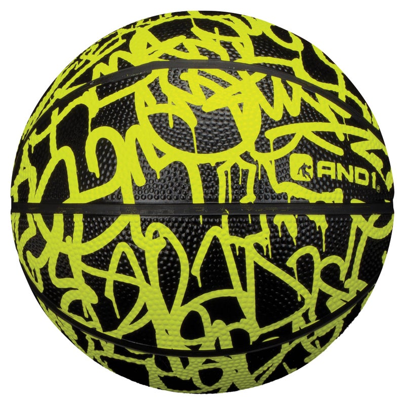 AND1 Mini Basketball Set for Kids (Deflated w/ Pump Included): - 3 Pack of Premium Youth Size Basketballs, Easy to Grip, Shoot & Dribble, Made for Indoors and Outdoors, Graffiti - Image 2